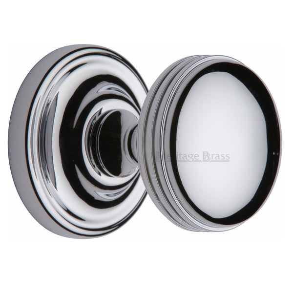 M.Marcus Whitehall Mortice Knob Handles on Round Rose - Polished Chrome