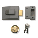 Yale 82 Deadbolt Rim Nightlatch - 60mm Backset - DMG Case with Brass Cylinder 