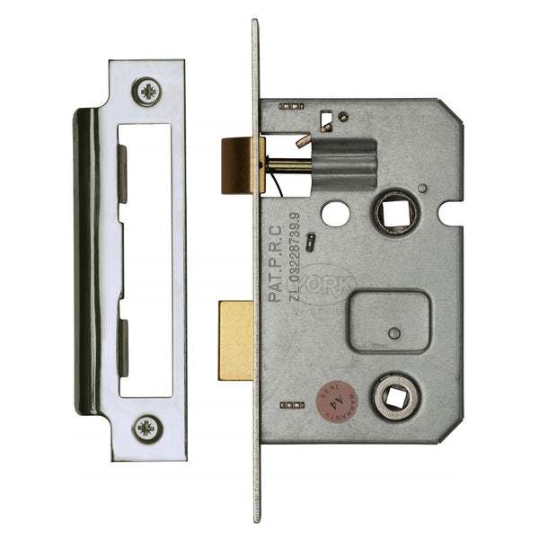 M.Marcus Bathroom Lock - 64mm (2.5") Case - 44mm Backset - Polished Chrome