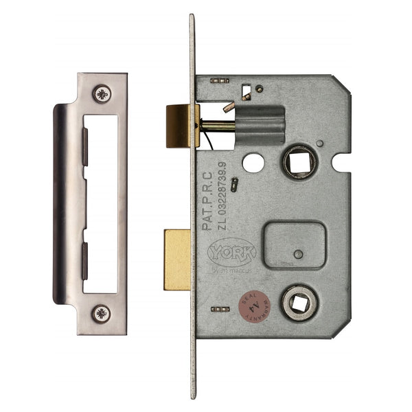 M.Marcus Bathroom Lock - 64mm (2.5") Case - 44mm Backset - Satin Chrome
