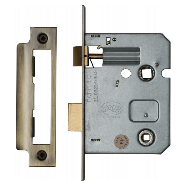 M.Marcus Bathroom Lock - 76mm (3") Case - 57mm Backset - Antique Brass