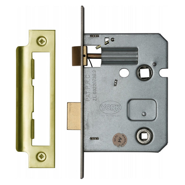 M.Marcus Bathroom Lock - 76mm (3") Case - 57mm Backset - Polished Brass