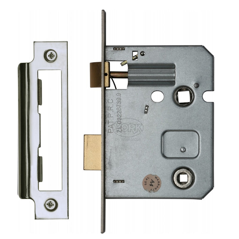 M.Marcus Bathroom Lock - 76mm (3") Case - 57mm Backset - Polished Chrome