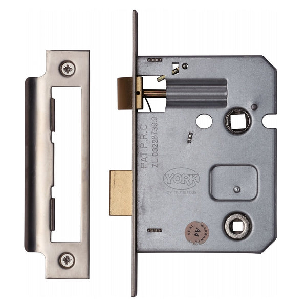 M.Marcus Bathroom Lock - 76mm (3") Case - 57mm Backset - Satin Chrome